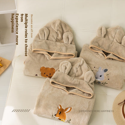 お風呂上がりに使えるフード付きタオルローブ
