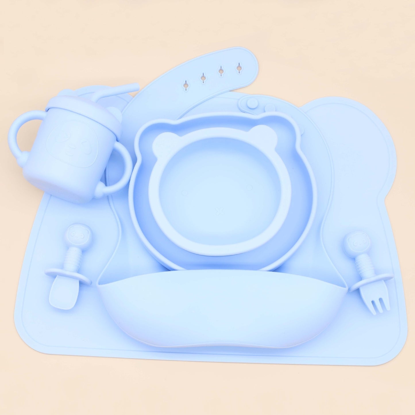 お手入れ簡単なベビー用シリコン食器セット
