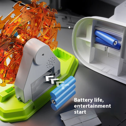 宇宙ラビット電動階段トラック｜惑星オービットスライド・サウンド＆ライト付き・3体〜12体うさぎフィギュア知育インタラクティブトイ