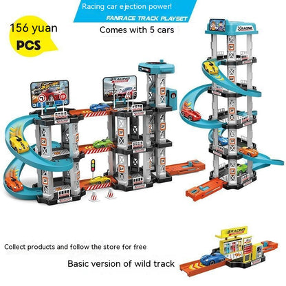 パーツ数表記付きの立体カートラックセット組み立て完成例
