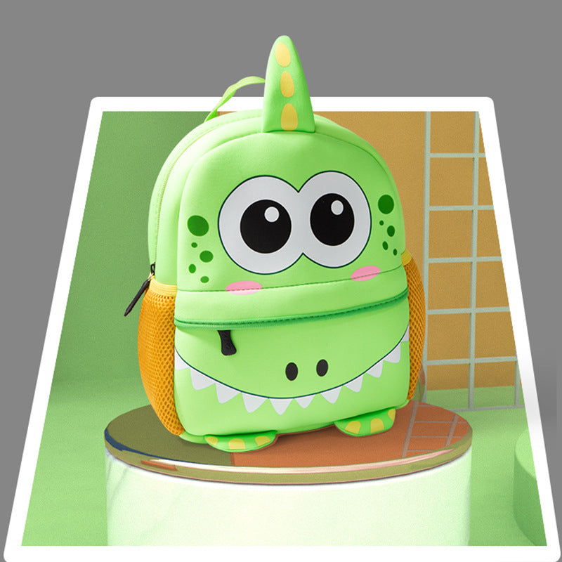 幼稚園リュック ネオプレン素材 20L以下 防犯意識 ファスナー開閉 サンドイッチポケット 通気性 耐摩耗 軽量 アニマル柄