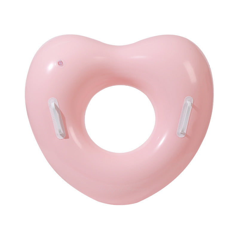 ハート型キッズ浮き輪 持ち手付き PVC素材 ピンク系デザイン4種 パンツポケット付きも選べる スイミングリング