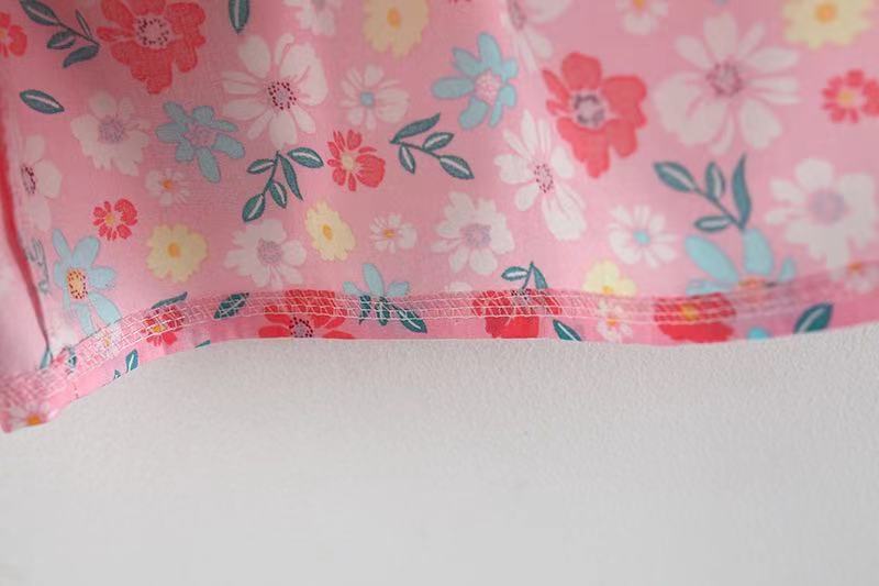 夏のおでかけがぱっと華やぐ 女の子キャミソールワンピース 花モチーフ肩紐 ビッグリボンデザイン コットン 70~100cm