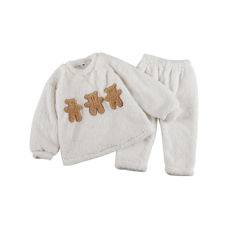 女の子の厚手パジャマ上下セット詳細
