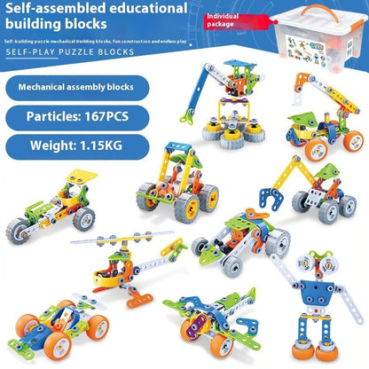 対象年齢とピース情報と完成例がまとまった組み立てブロックの製品情報画像
