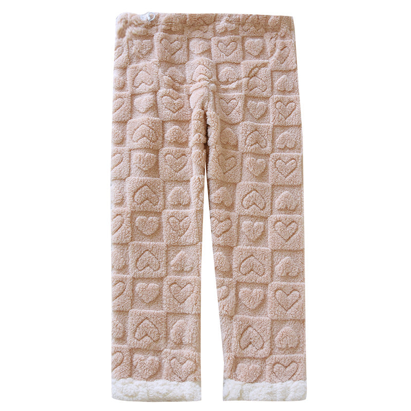 マタニティフランネルパンツの全体デザイン　厚手でやわらかな冬向けルームウェア
