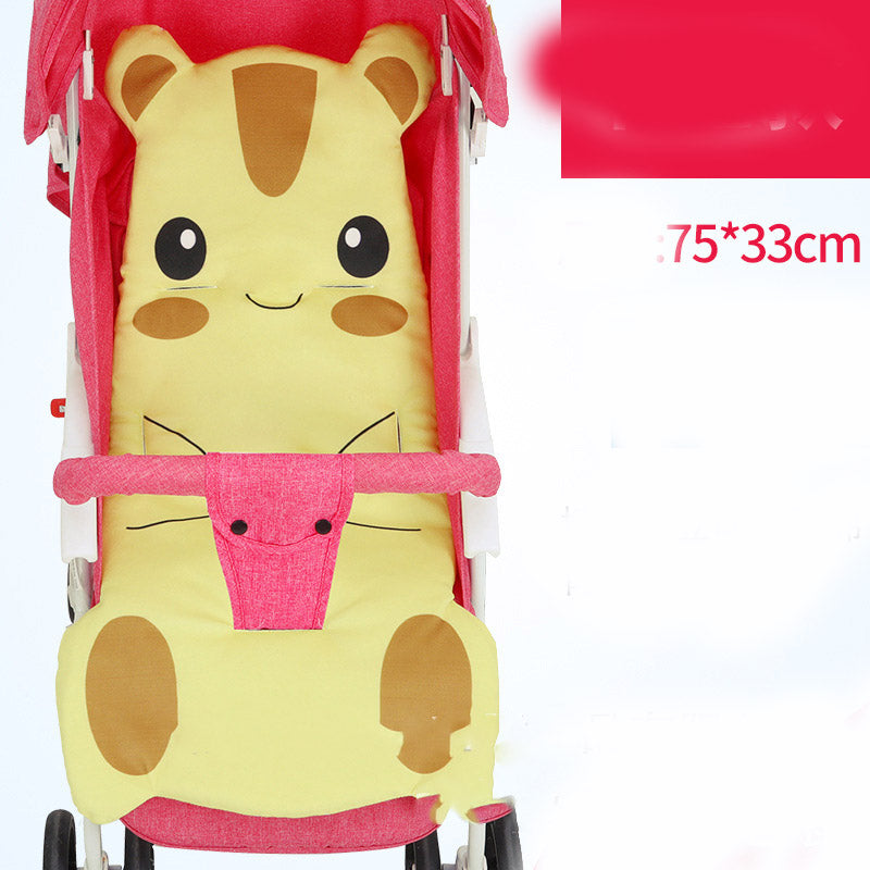 ベビーカーシートライナー どうぶつ柄 クリスタルベルベット×ファイバーコットン 滑り止め背面 75×33cm・75×35cm