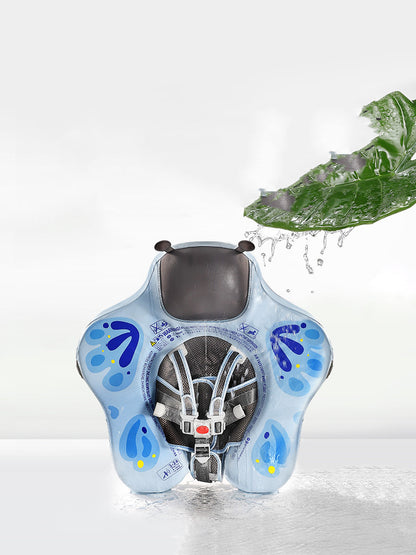 サンシェード付き ノンインフレータブル幼児フロート 2〜4歳 胸囲58cm以下 防水IPX8 外層レザー×フォーム内装 脇下サポート 浮き輪