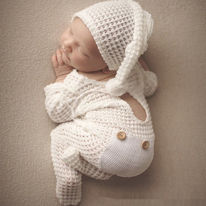 新生児フォト用ニットロンパース｜スパンデックス素材・伸縮性抜群・柔らかタッチ・男女兼用 | Newborn Photography Knit Romper | Soft Stretch Spandex Fabric, Gentle Touch, Unisex