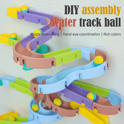 ボールコースブロック DIY組み立て例 多段レールの配置イメージ
