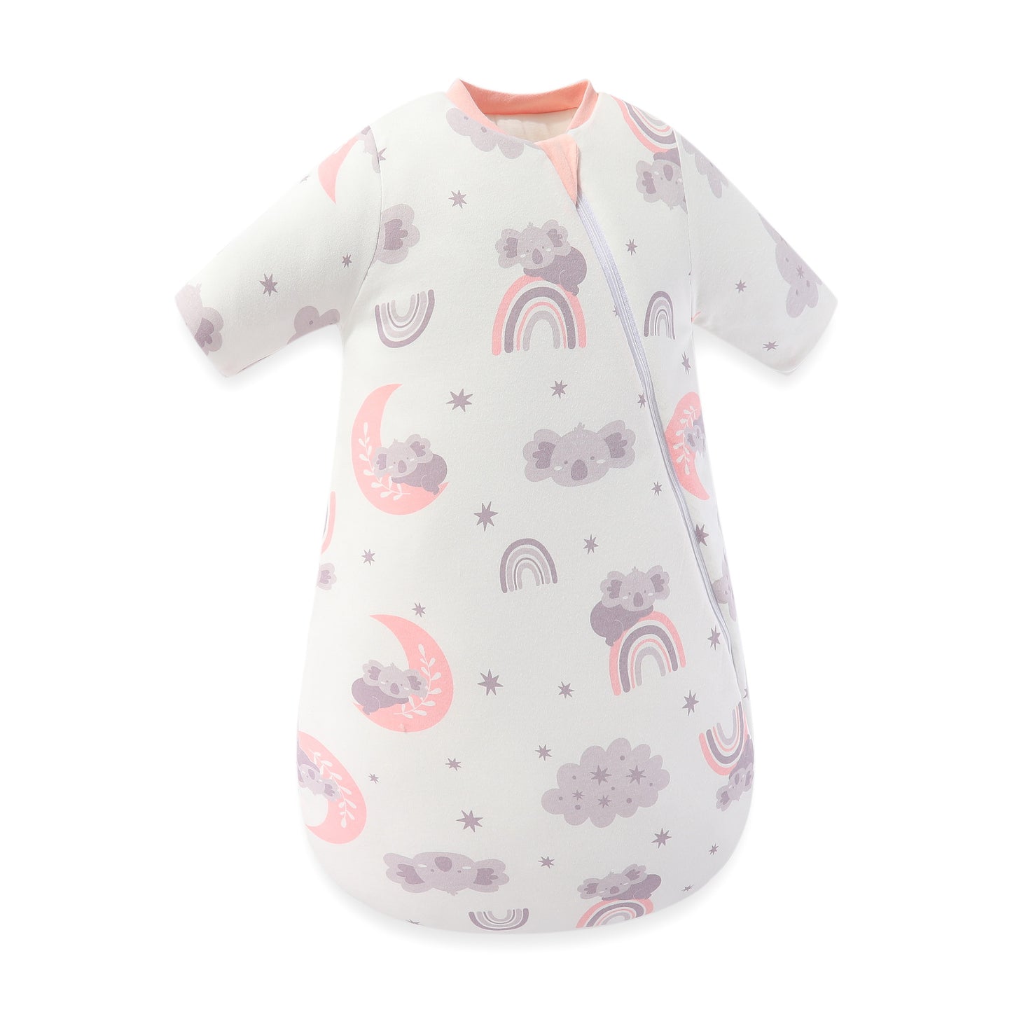 レインボー柄カートゥーンデザインの子ども用スリーパー全体画像
