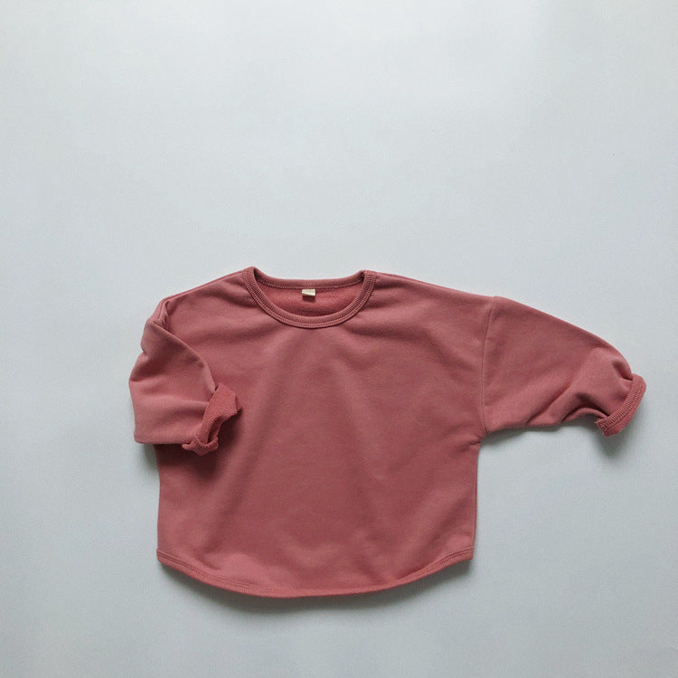 やわらかニットでさらっと快適 子ども長袖トレーナー 無地カラートップス コットンニット 80–130cm Lumisei Prime