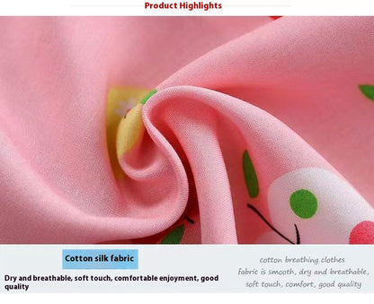 さらっと軽やかに夏を楽しむ 子ども半袖Tシャツ＆ショートパンツ上下セット 恐竜カートゥーンプリント ポリエステル 薄手 90~150cm