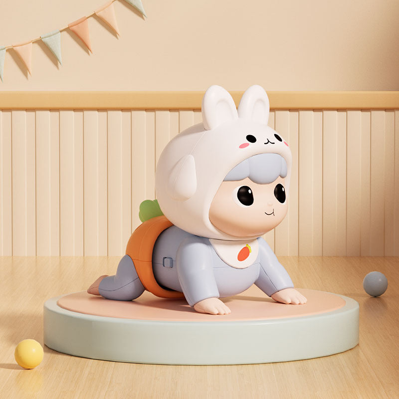 ブルーのうさぎハイハイドールを台座で見せた外観イメージ
