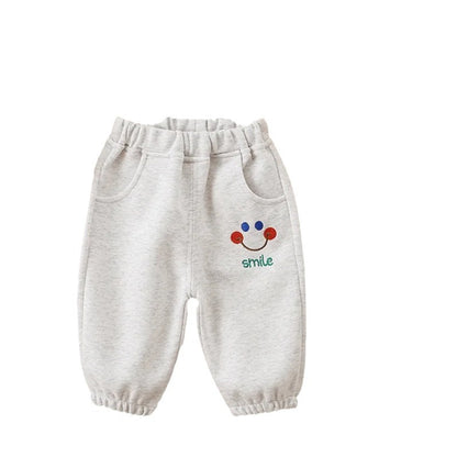 ライトグレーの裏起毛キッズセットのディスプレイ写真
