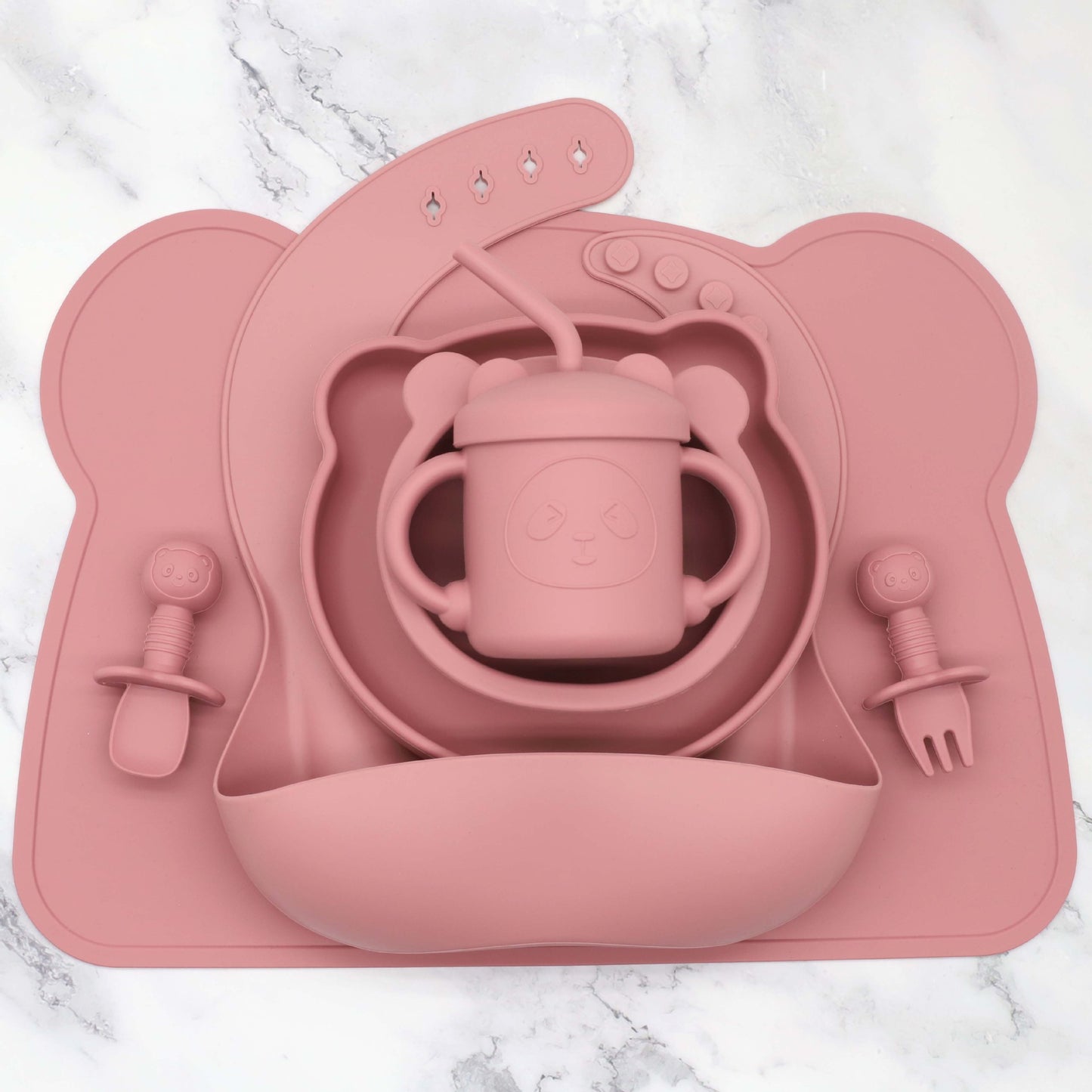 おしゃれなモノトーンデザインのベビー食器
