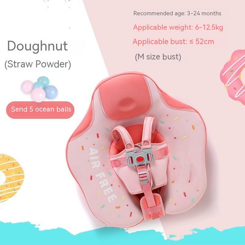 空気入れ不要 ドーナツ型ベビースイムフロート｜40°転倒防止・安全ベルト付き（3〜36ヶ月）