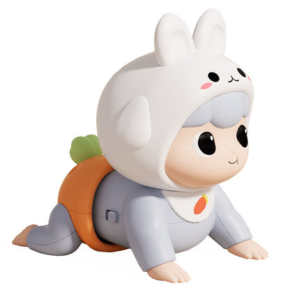 うさぎフードとにんじんモチーフの電動ハイハイドール単体イメージ
