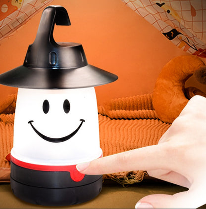 スマイルLEDランタン ブラック ベッドサイド ナイトライト 使用シーン
