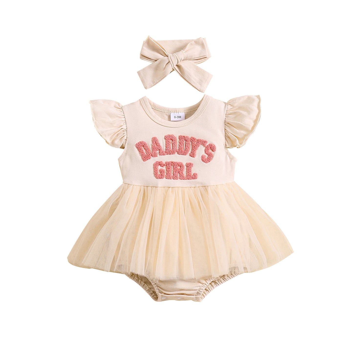 ミルキーホワイトの女の子ロンパースワンピ 単体全体イメージ
