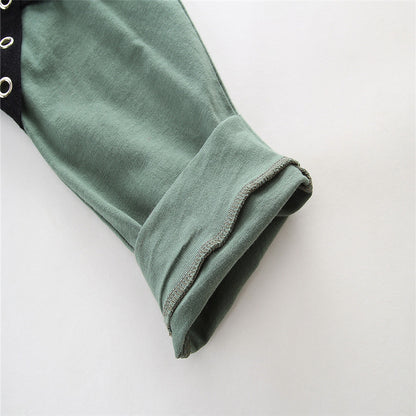 夏の毎日コーデがこれ一枚で完成 男の子半袖Tシャツ＆ロングパンツ ツーピースセット レタープリント ポリエステル素材 70〜100cm