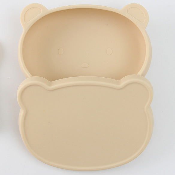 ベージュカラーのシリコンベビーボウル
