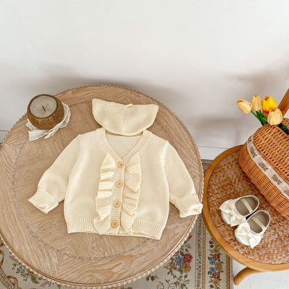 袖口と裾の編み目がしっかりしたコットンニット素材
