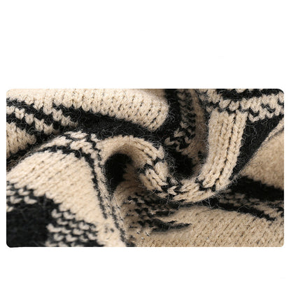 伸縮性のあるニットで秋冬に映える 男の子長袖プルオーバーセーター ウエスタン幾何学柄 ポリエステルニット 裏起毛バリエーション 120〜170cm