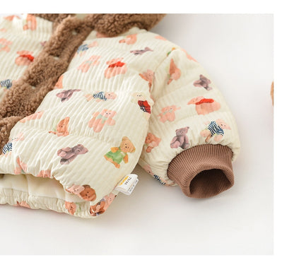 カートゥーン柄冬用ベビージャケット全体
