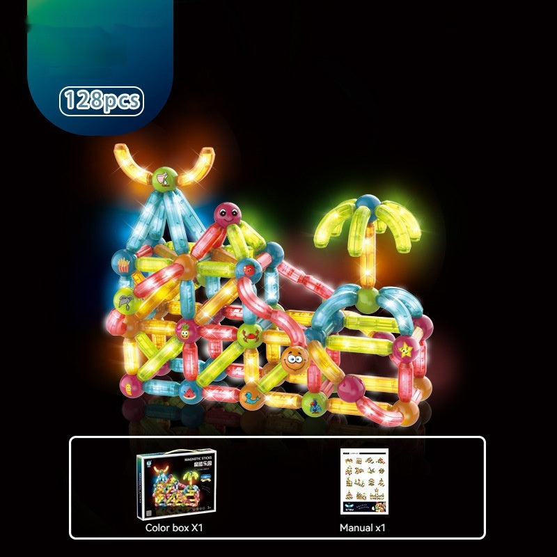 128ピース 磁気ロッド組み立てセット セット構成イメージ
