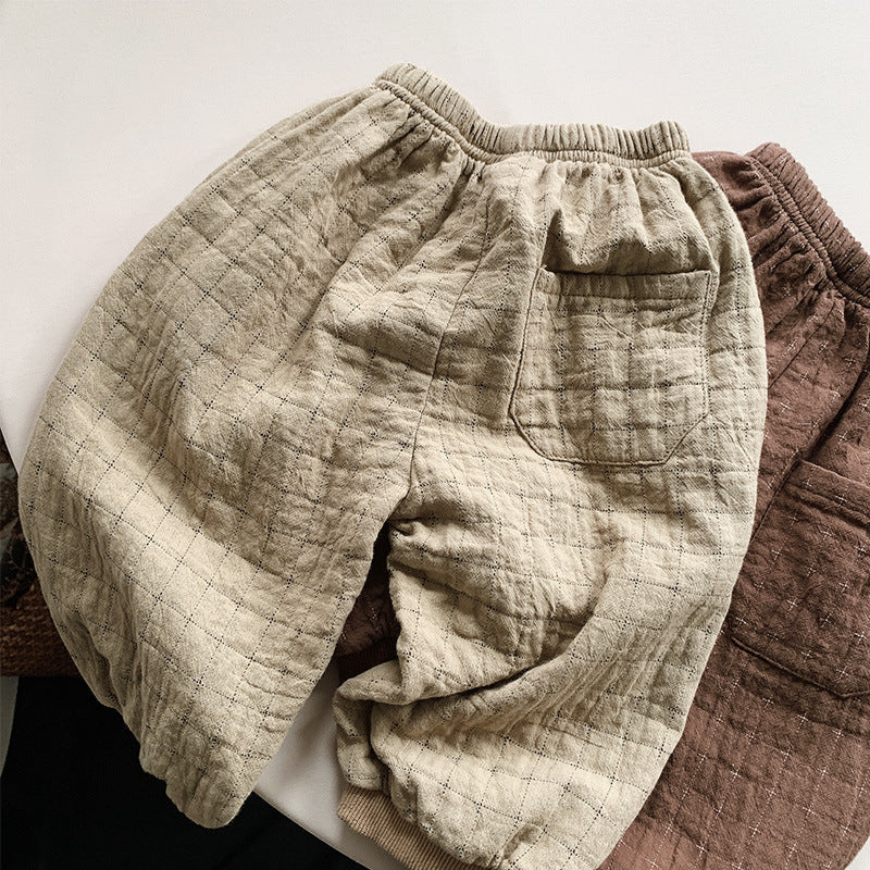 ベビーボーイズコットンガーゼパンツ正面画像
