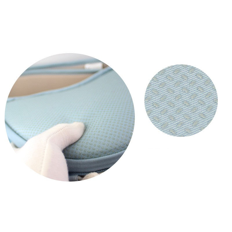 通気性メッシュ生地の質感アップ（抱っこひも 快適）
