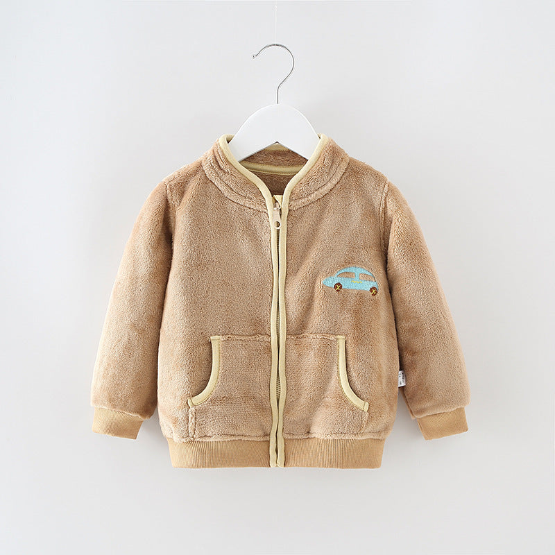 ピンクラム柄スタンドカラージャケットの袖口と裾リブのディテール写真
