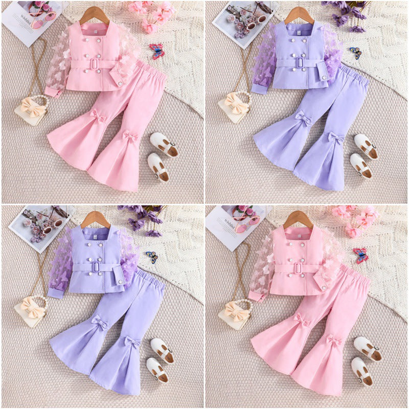 ピンクとパープルの2色展開をイメージした女の子パンツセット
