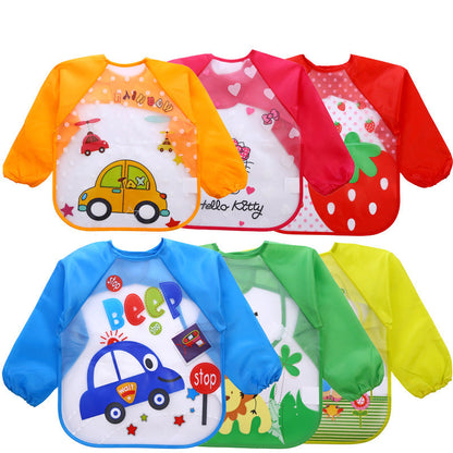 ベビー防水お食事エプロン | Long Sleeve Waterproof Baby Bib Apron Painting Gown Lumisei Prime