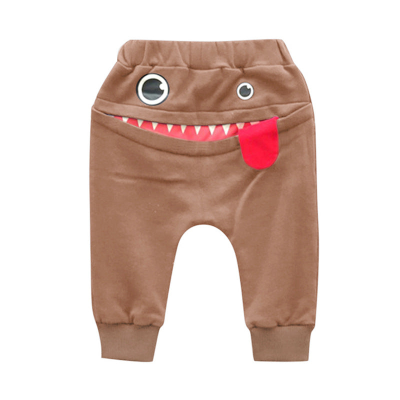 前ポケット風ディテールが付いたテリー素材サルエルパンツ
