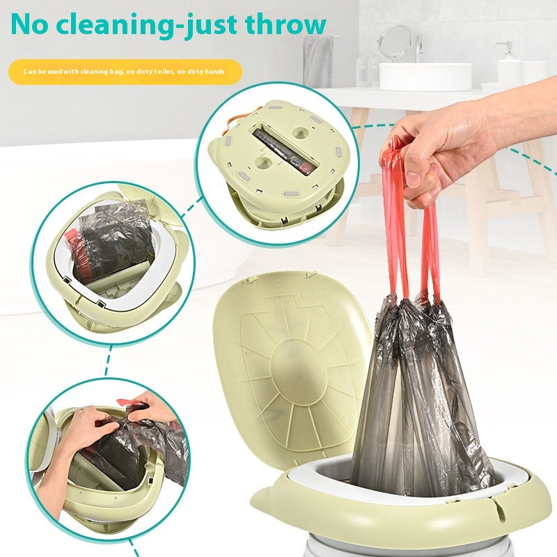 6ヶ月〜6歳のトイトレを安心快適に 猫デザイン折りたたみ携帯トイレ ベビー・キッズ用ポータブルおまる 蓋付き ABS素材 耐荷重50kg 17×24×5cm