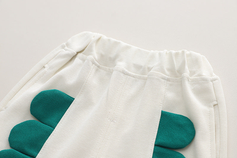 毎日を思いきり遊べる 男の子半袖セットアップ ワニ立体プリント コットン上下セット 80~120cm