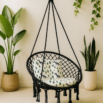 北欧スタイル 吊り下げハンモックチェア 綿ロープ × スチール製 | Nordic Style Hanging Swing Chair for Indoor Relax Space Lumisei Prime