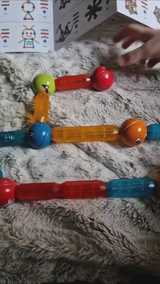 磁気ロッドセット パーツ構成の動画イメージ ロッドとボールの部品
