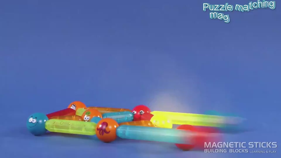 磁気ロッド発光ブロック デモ動画プレビュー 点灯作品の動きイメージ
