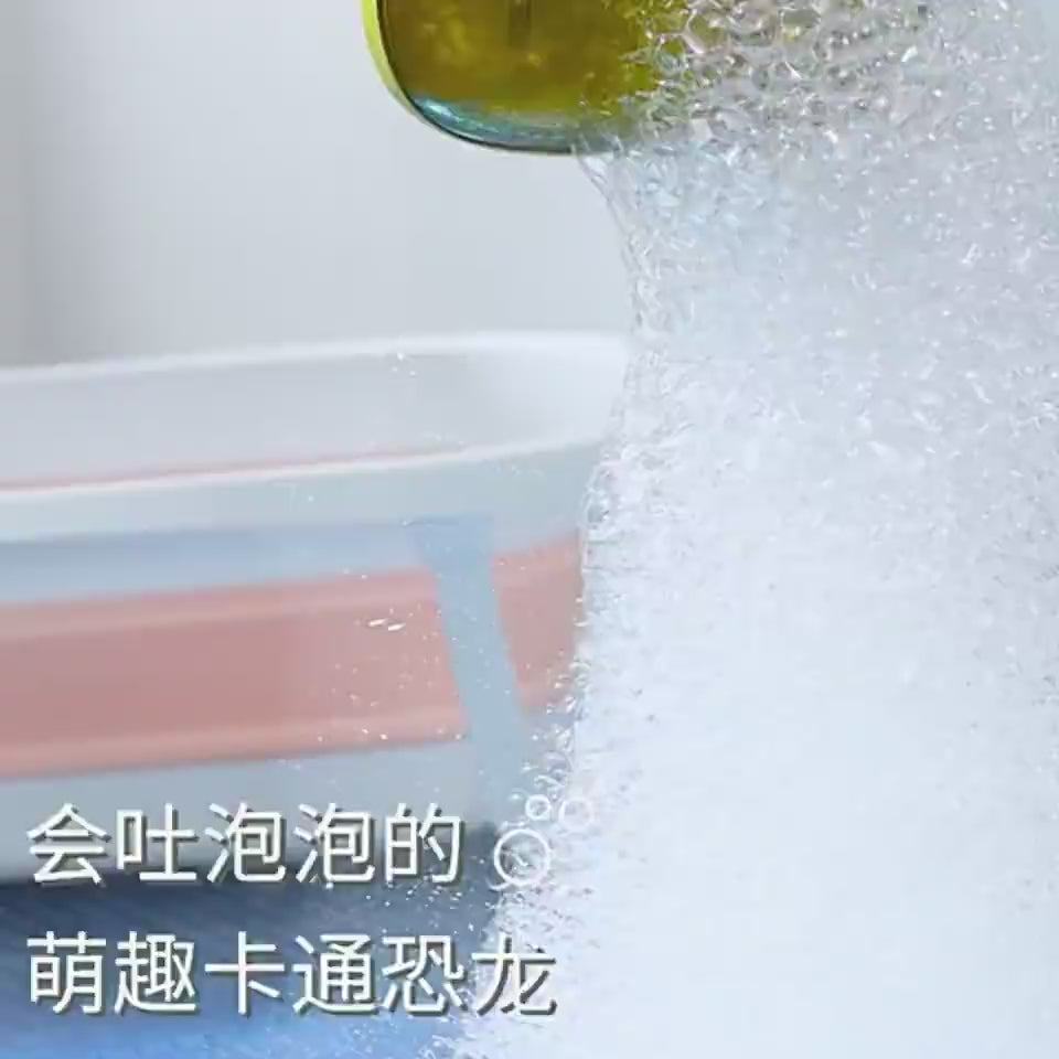 カラフルな恐竜型バブルマシンのセット
