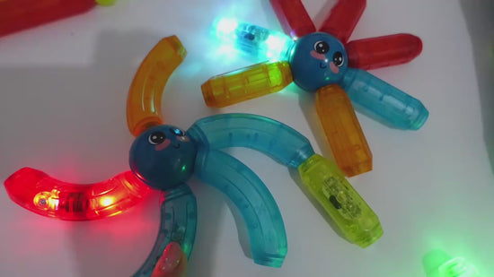 発光磁気ロッドブロック 近接点灯の動画サムネイル カラフルな光
