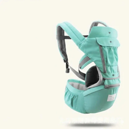 グリーンの通気性メッシュ＆コットンベビーキャリア ムレにくく通年快適（抱っこ紐）腰サポート付き
